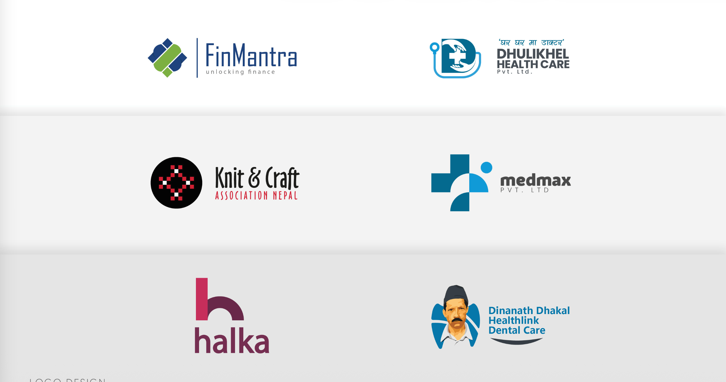 Six identity marks for finance, healthcare, craft and consumer clients