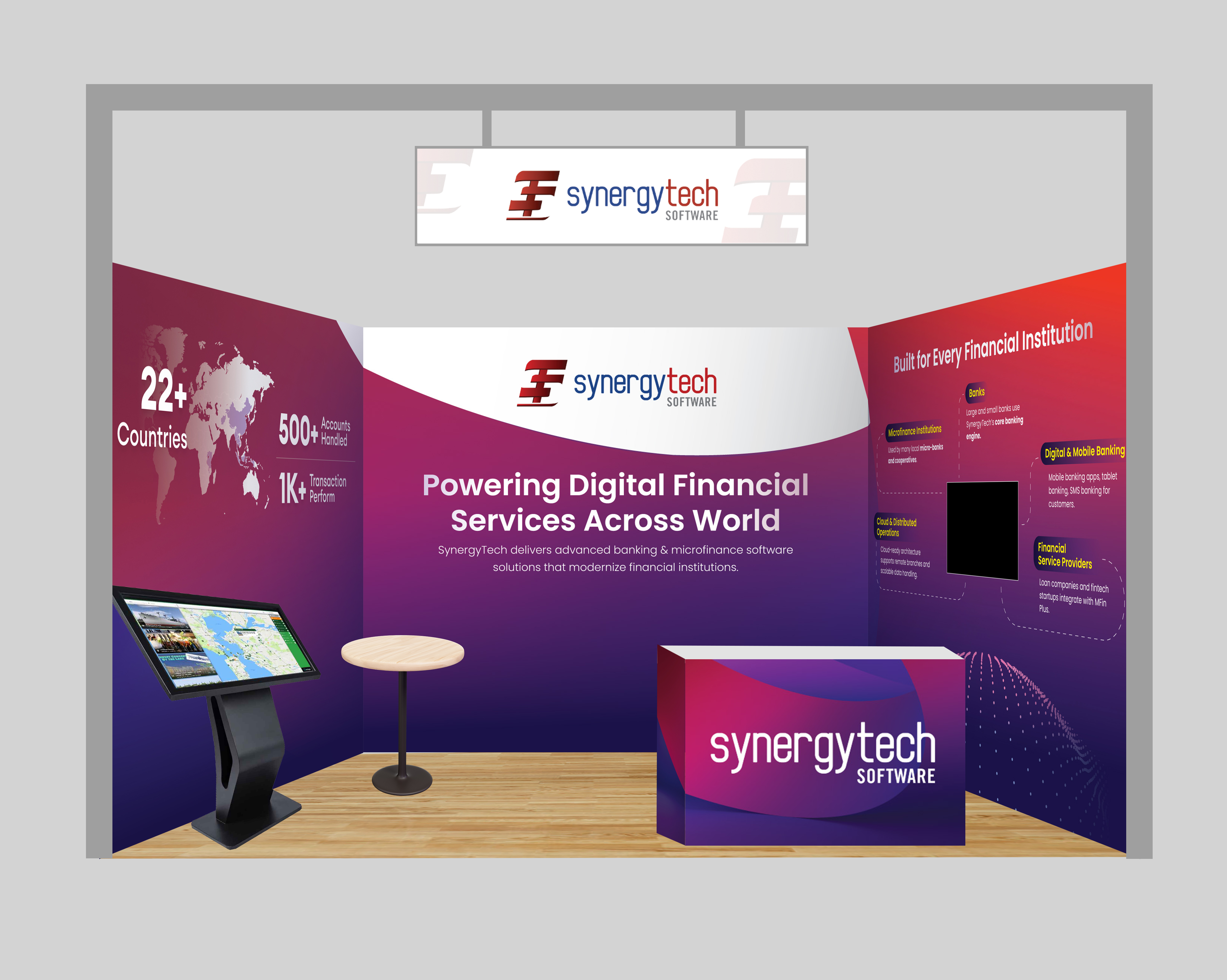 Synergy Tech Software exhibition booth and brochure system